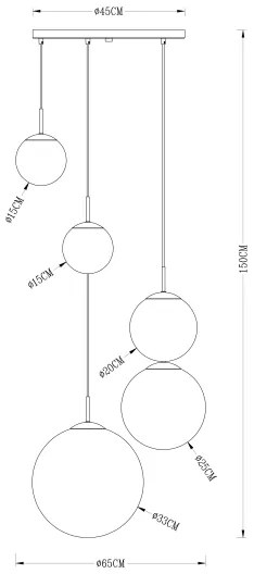 Globo 15861-5 - Csillár zsinóron VARUS 5xE27/40W/230V