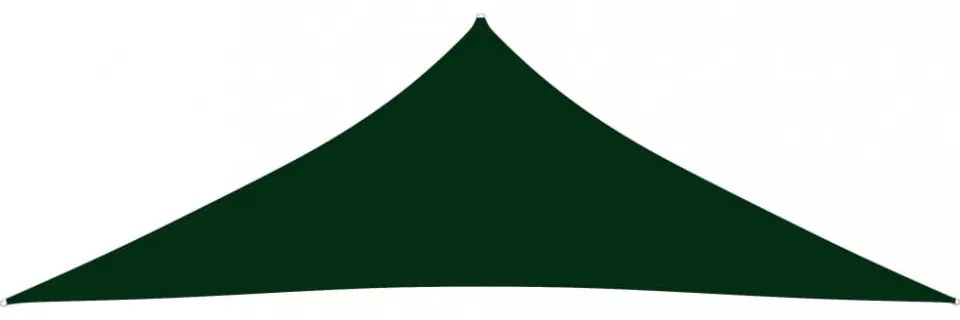 sötétzöld háromszögű oxford-szövet napvitorla 5 x 5 x 6 m