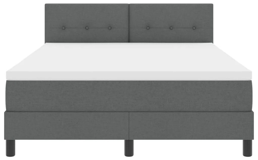 Boxspring ágy matraccal sötétszürke 140x200 cm szövet
