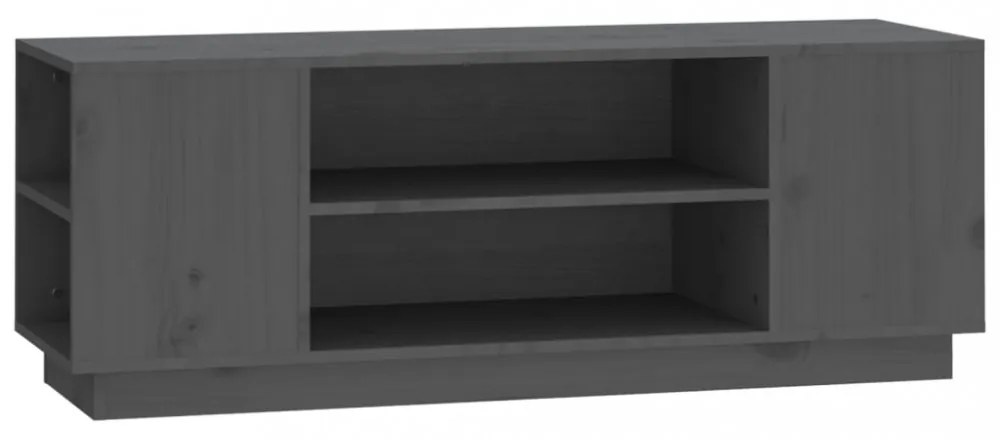szürke tömör fenyőfa TV-szekrény 110 x 35 x 40,5 cm