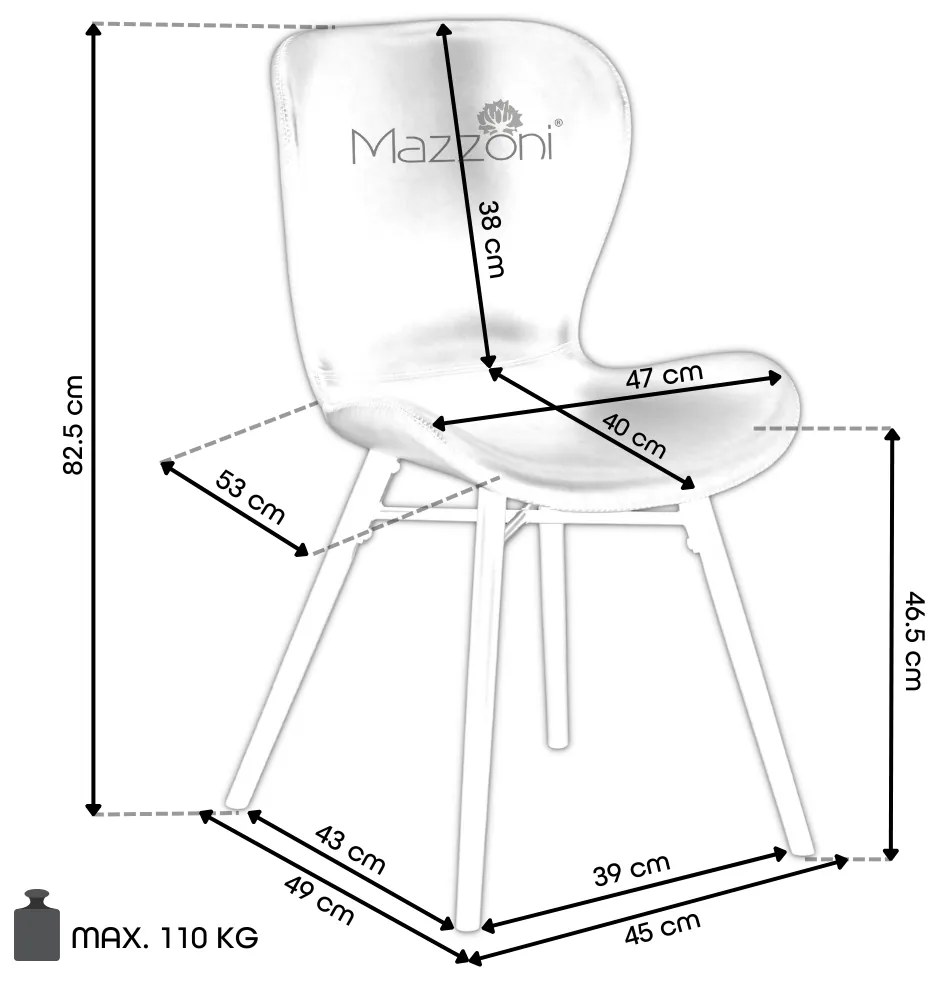 MAZZONI EXPORT ALTEA Crème (tissu Monza 90)/pieds en chêne naturel - CHAISE MODERNE BOUCLÉ POUR SALON/SALLE À MANGER/CUISINE/BUREAU