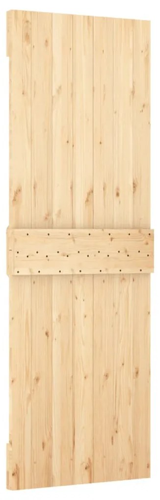 tömör fenyőfa tolóajtó fémszerelék szettel 70 x 210 cm