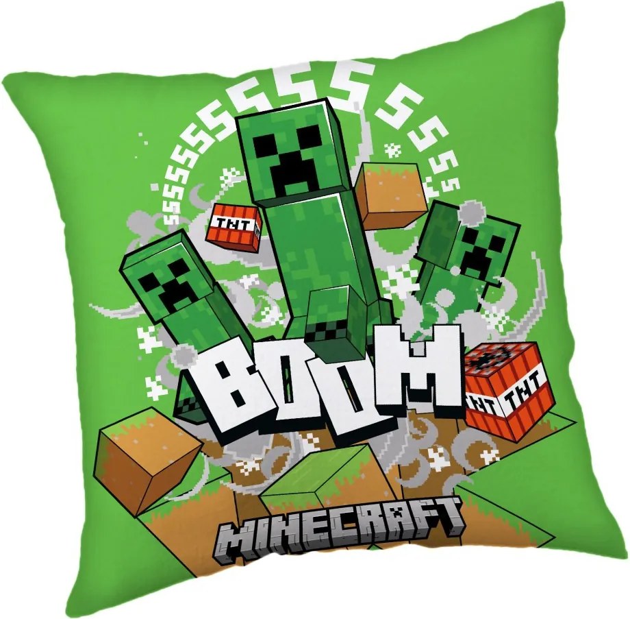 Minecraft Creeper Boom párna, díszpárna 40 x 40 cm