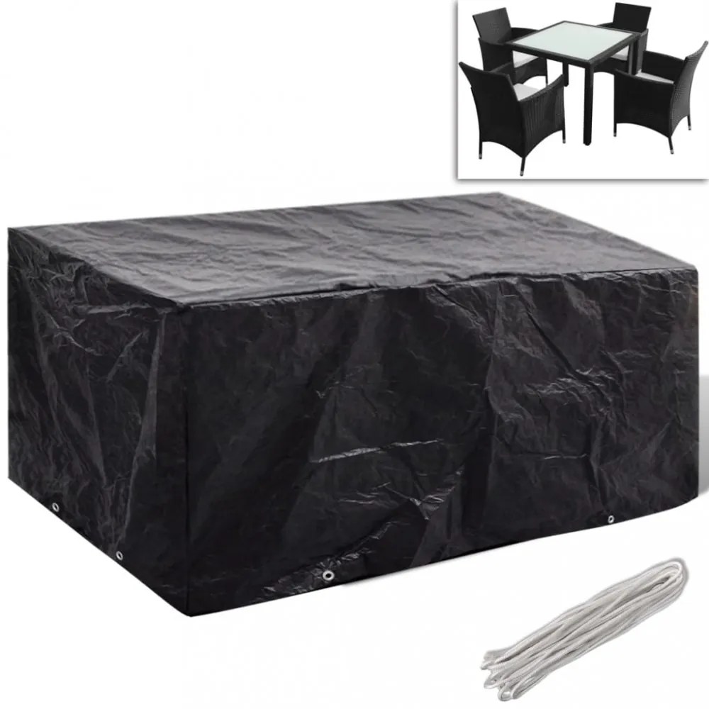 2 db 4 személyes polyrattan szett huzat 8 lyukkal 180 x 140 cm