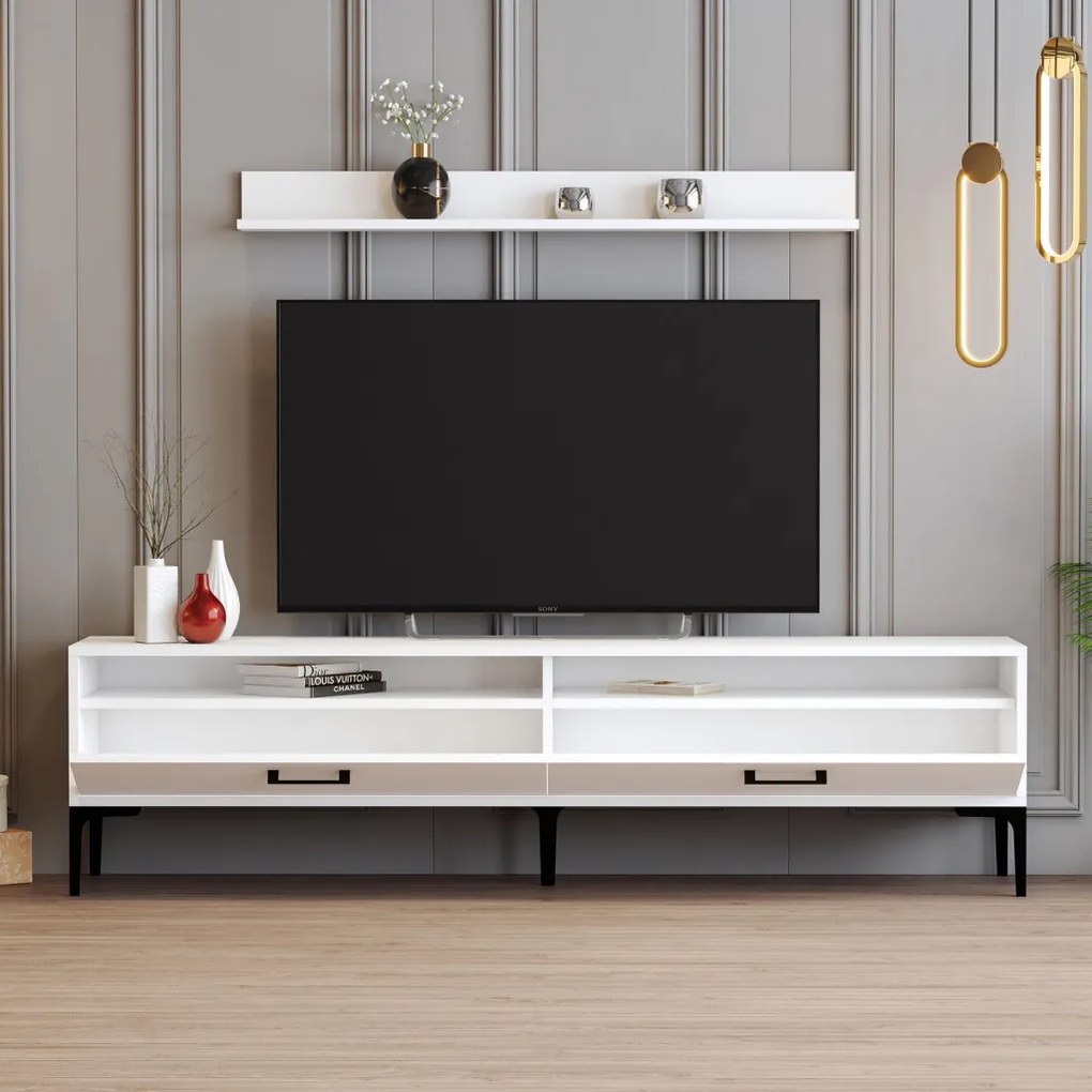 Istanbul TV-állvány, fehér, 180 cm – TR845HCT3102