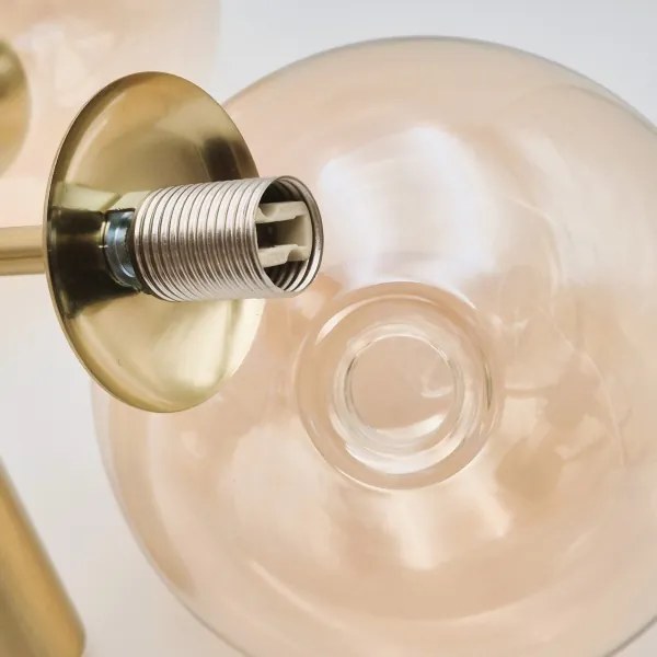 Csillár rúdon GEORGIA 5xG9/5W/230V arany/füstös bézs