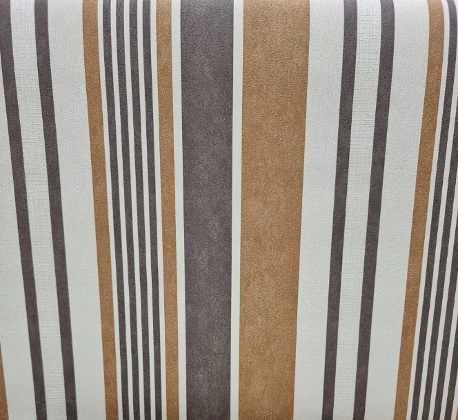 Tapéta Csíkok Bronz Grafit Ecru Mosható Flizelin 42064-20 Ps