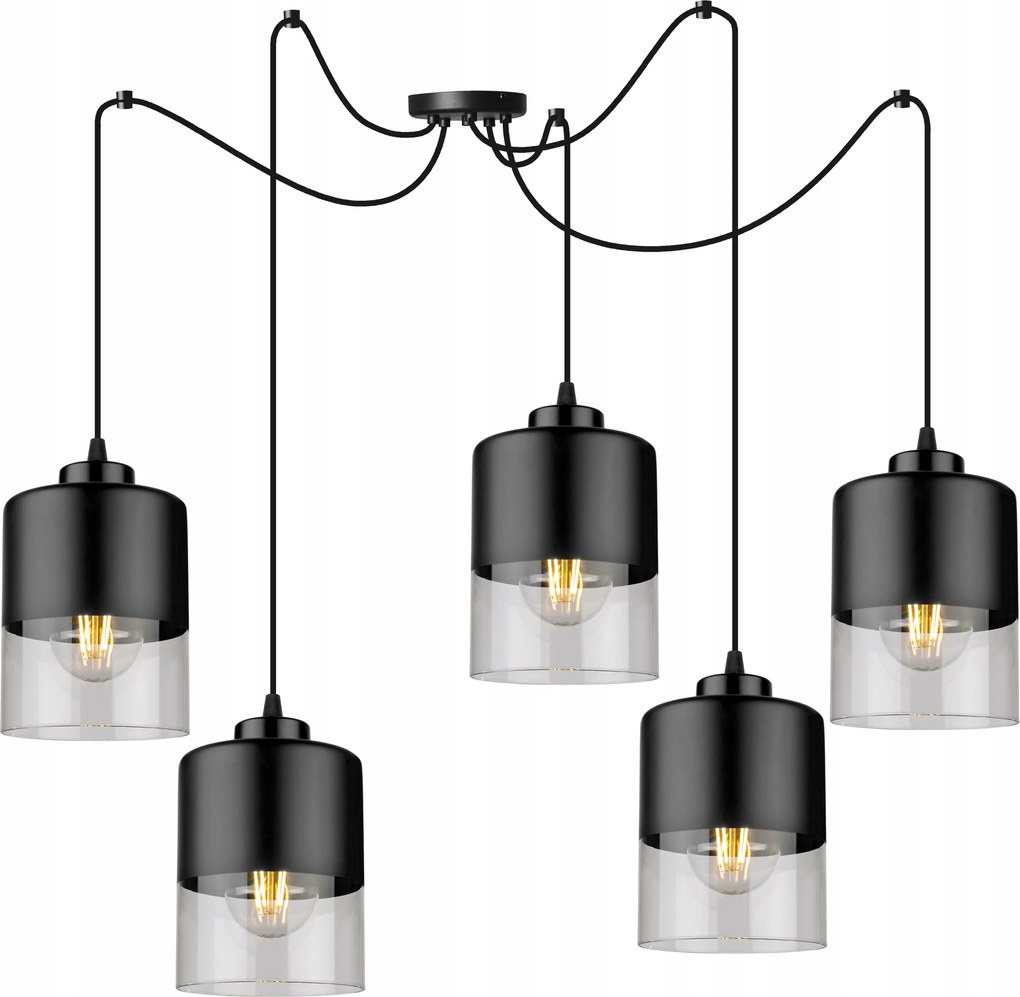 Mennyezeti Lámpa Lógó Csillár Pók Üveg Fekete Modern Szoba