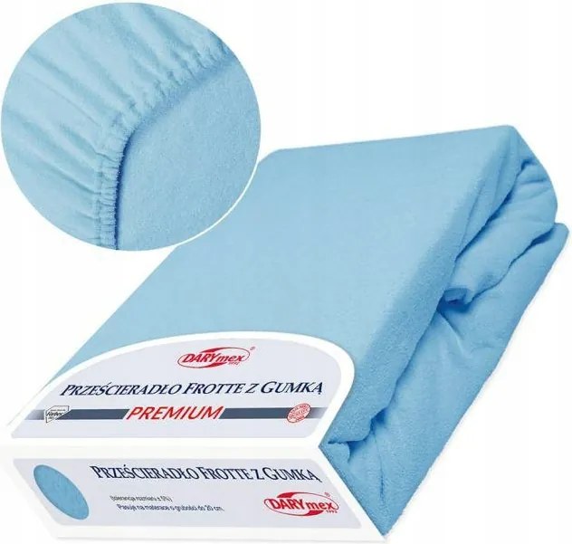 Gumis frottír lepedő 140x200 kék Prémium