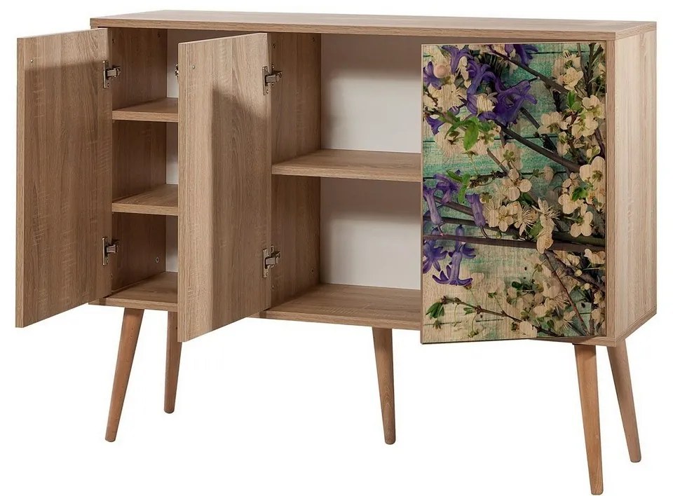 Mega Flowers Sonoma Oak szekrény