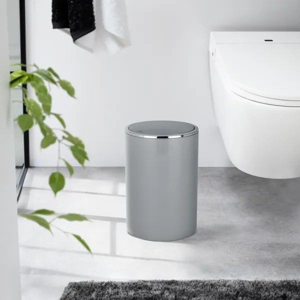 WENKO 22562100 - INCA szemetes 18,5x25,5 cm szürke/fényes króm