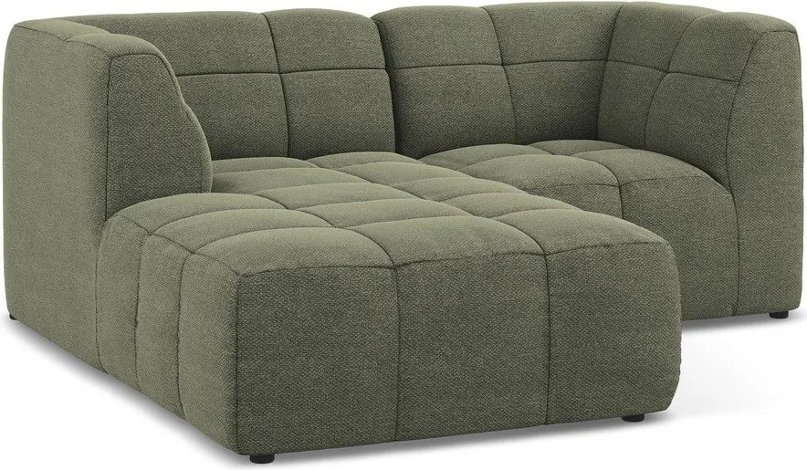 Zöld buklé sarokkanapé (bal oldali-heverő résszel) Aloha – Makamii