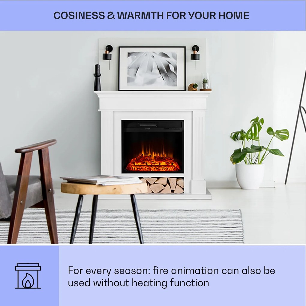 Klarstein Las Pilas, elektromos kandalló ventilátorral, 900/1800 W, heti időzítő, távirányító