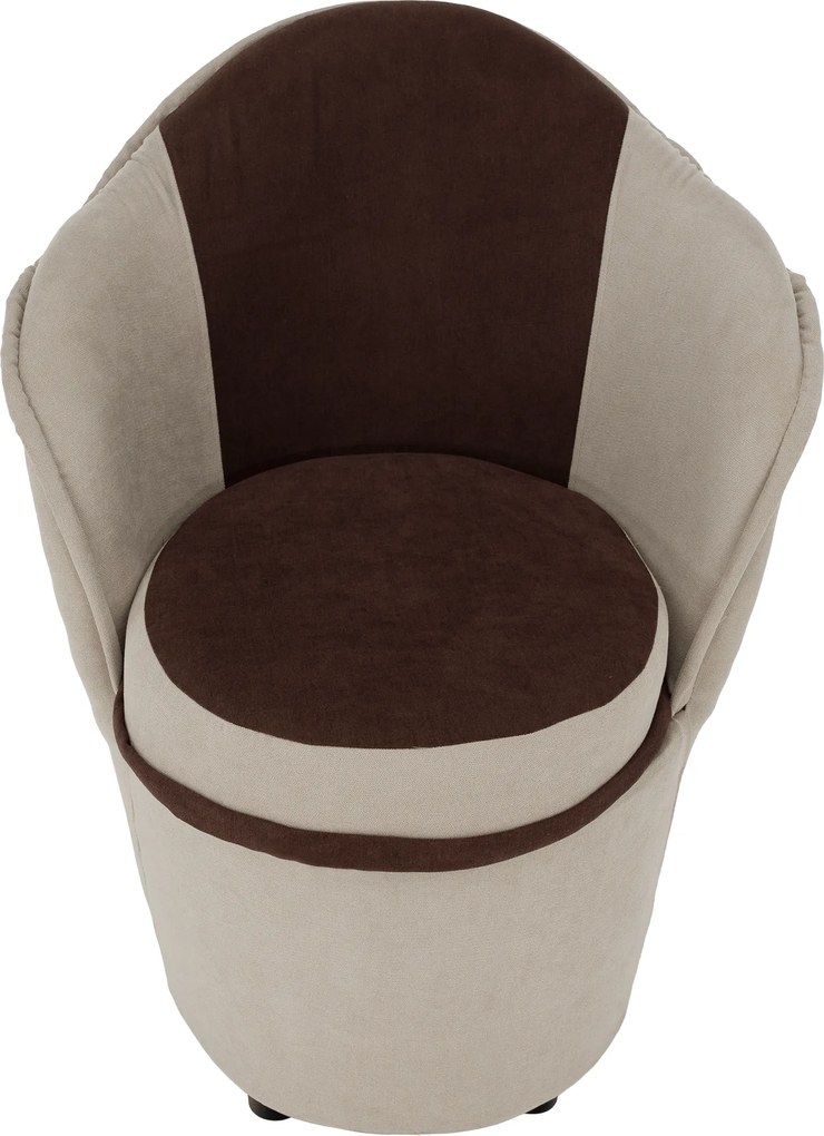 Fotel tárhellyel, bézs/barna, PERSI