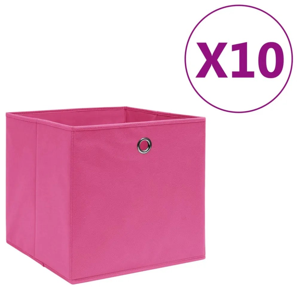 10 db rózsaszín nem szőtt szövet tárolódoboz 28 x 28 x 28 cm