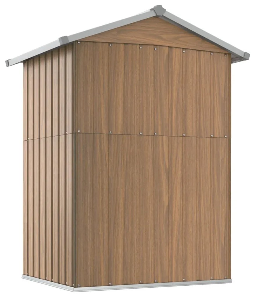barna horganyzott acél kerti fészer 126 x 97,5 x 177 cm