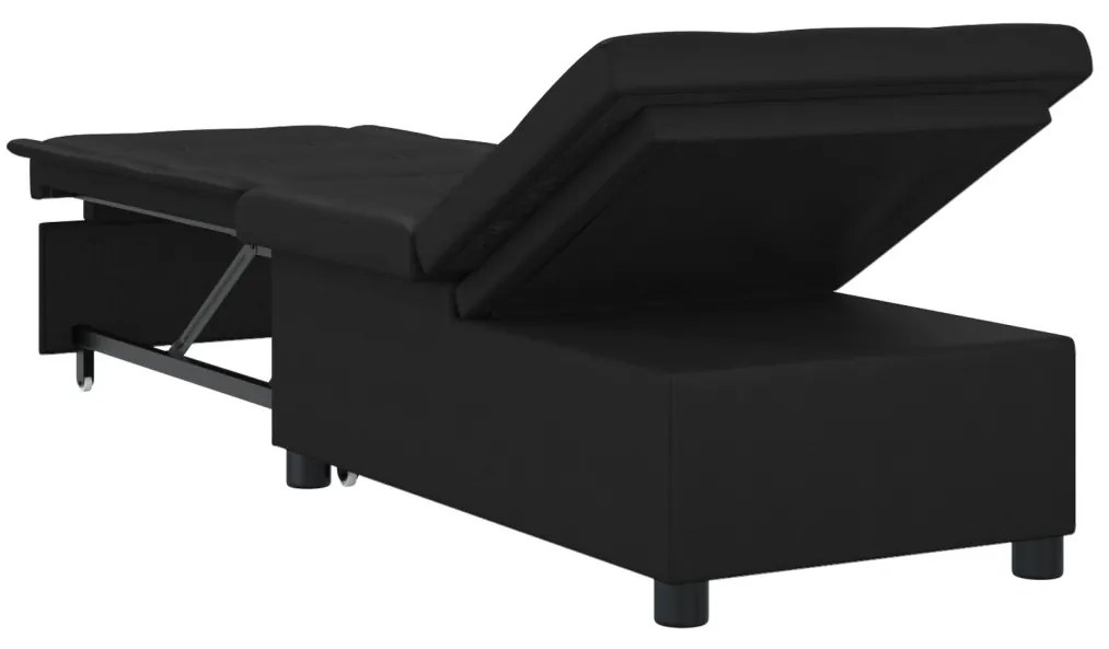 Kanapéágy párnával Fekete 67 x 194 x 82 cm Furnér