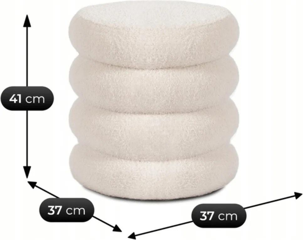 ROSSA kárpitozott puff krém színben – elegáns ülőpuff nappaliba