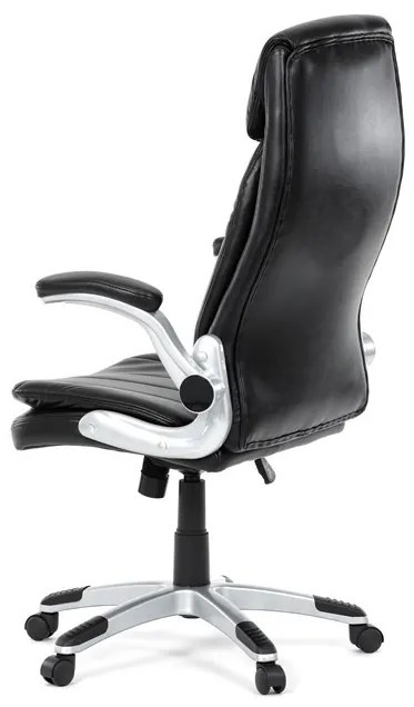 Fekete ökobőr irodai szék hintamechanikával. KA-F1218 BK