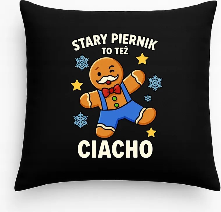 Karácsonyi ajándék párna nagypapának, fekete