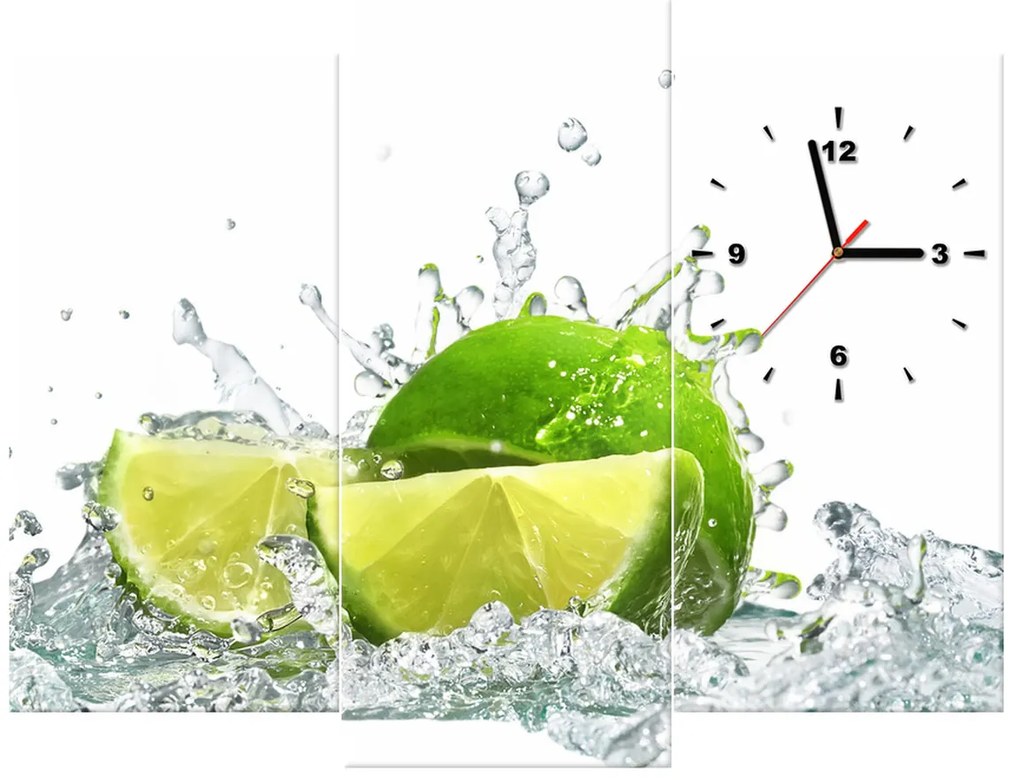 Gario Órás falikép Zöld lime - 3 részes Méret: 90 x 70 cm
