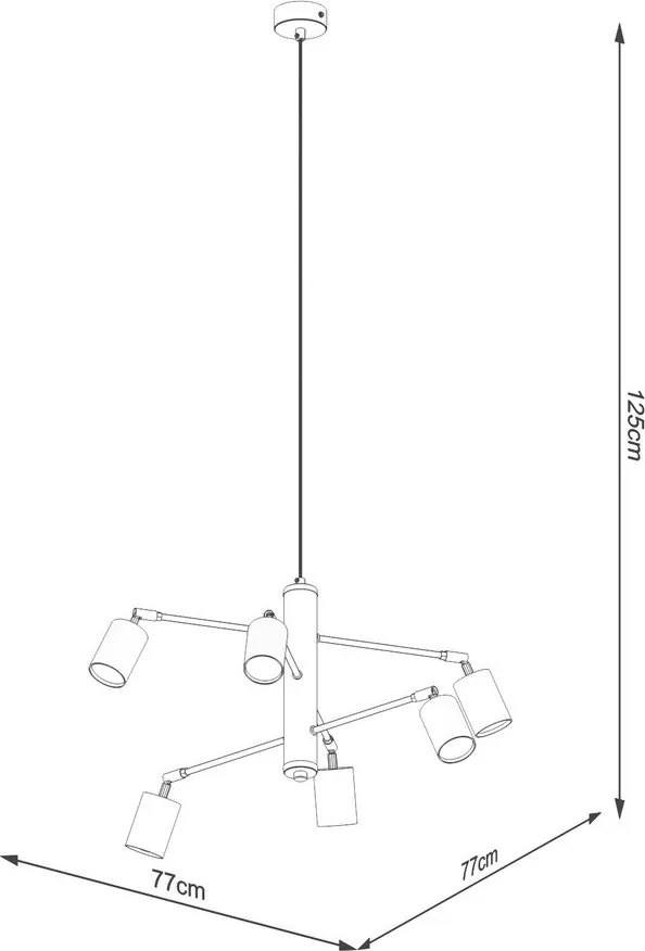 Fekete fém függőlámpa Virta – Sollux