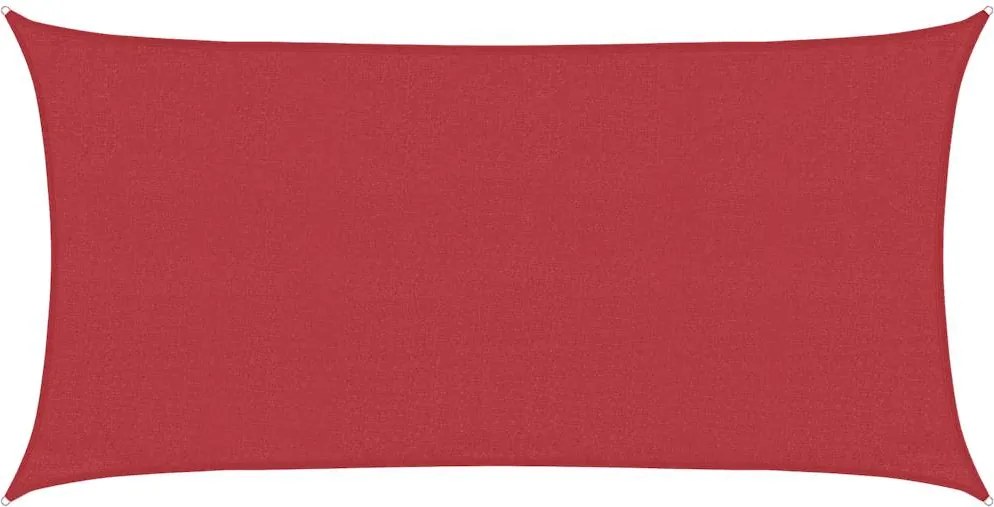 vidaXL piros HDPE napvitorla 160 g/m² 3 x 6 m