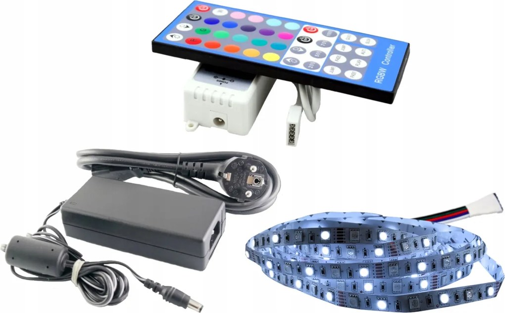 Led szalag szett 300 Smd Rgbw 5050 távirányító 5m