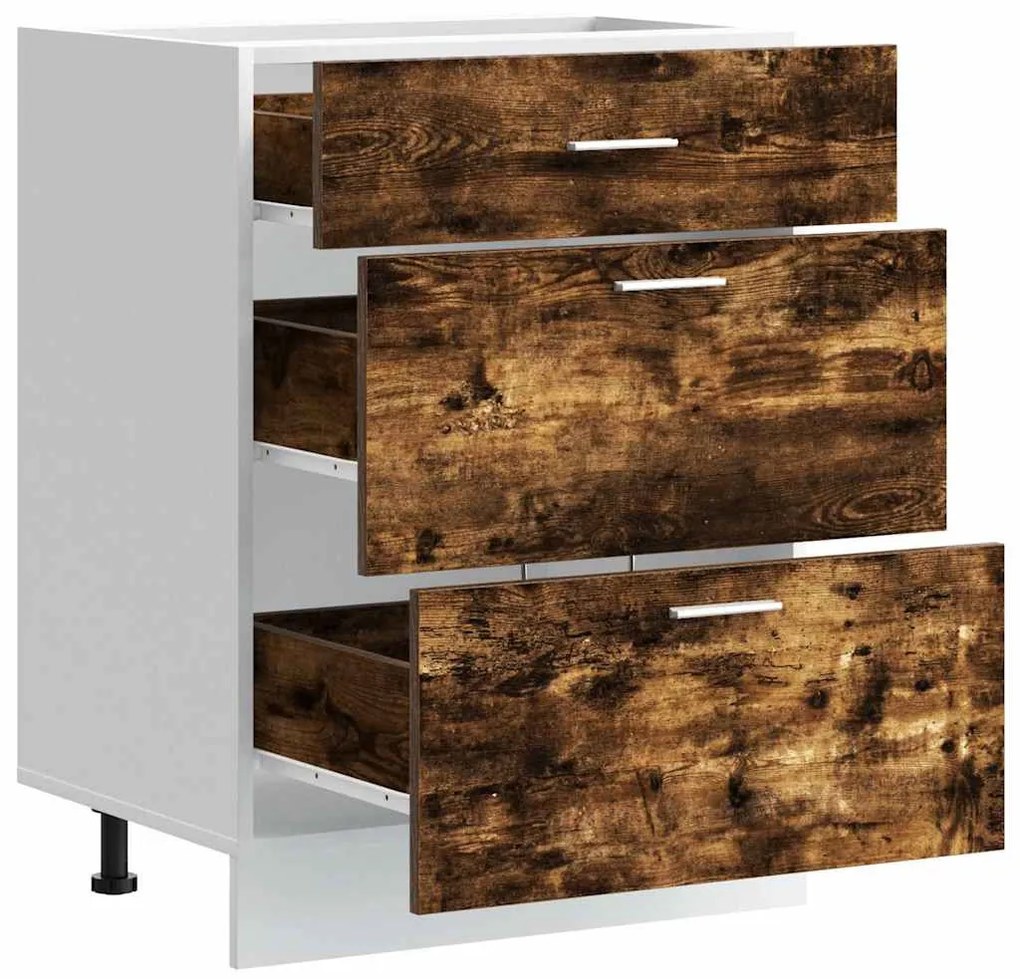 “Lyon” konyhai alapszekrény füstölt tölgy fűrészelt fa