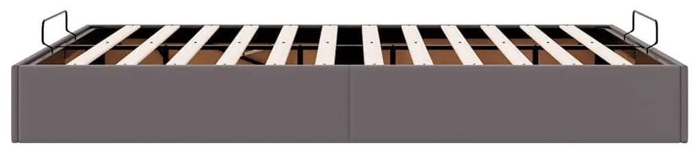 Ottomán ágykeret matrac nélkül szürke 140x190 cm műbőr