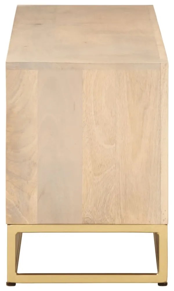 tömör mangófa és vas TV-szekrény 110 x 30 x 40 cm