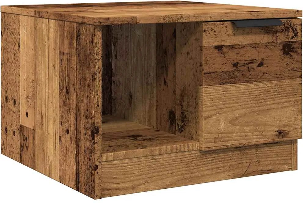 vidaXL dohányzóasztal Régi fa 50x50x36 cm Gépelt fa