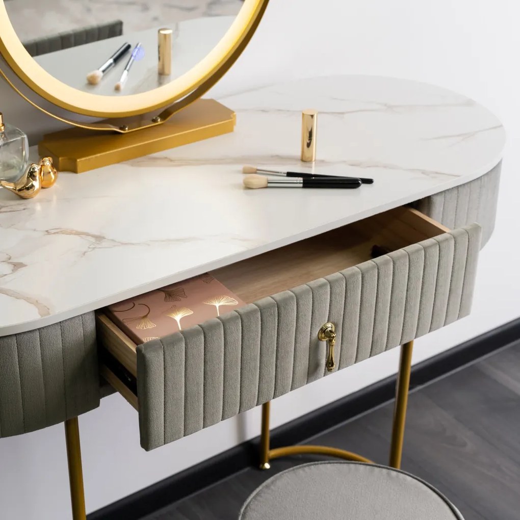 Toaletka SARAH Szara/Złota