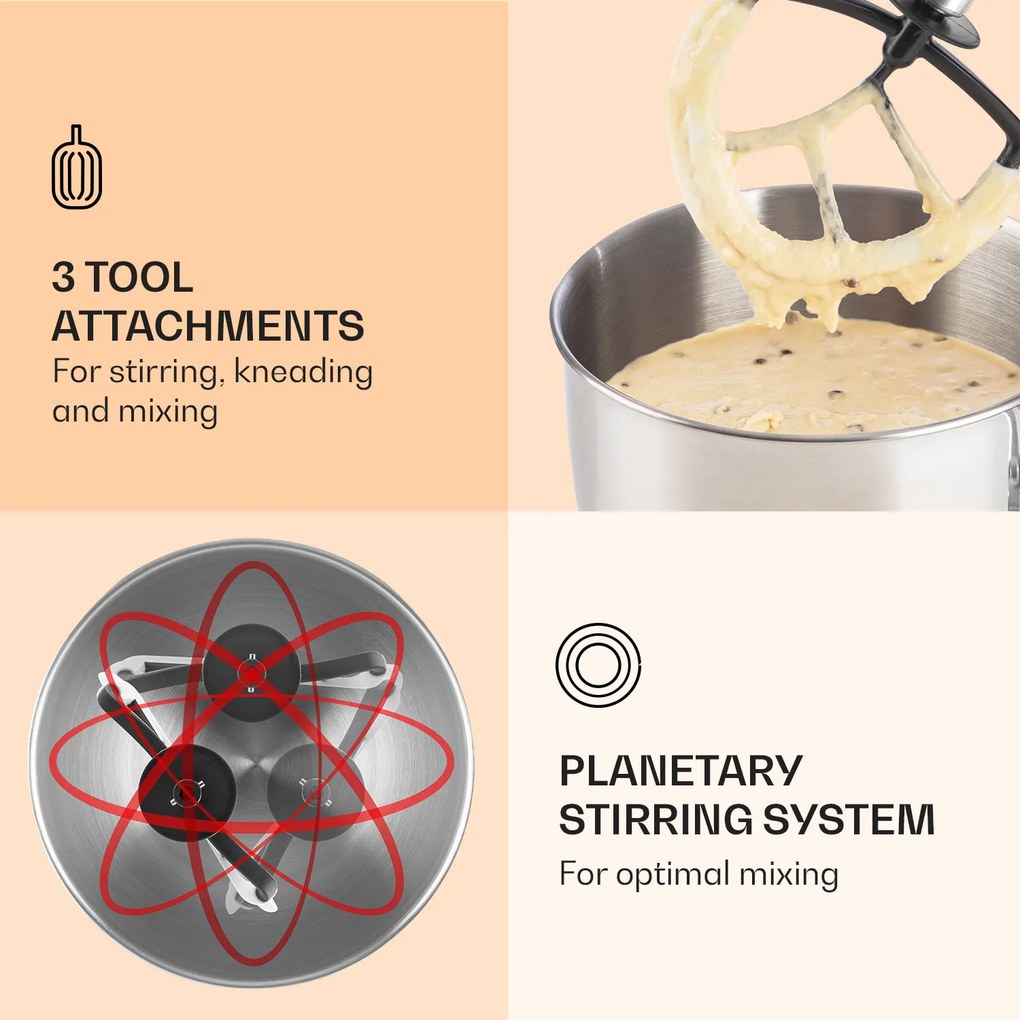 Klarstein Bella, konyhai robotgép, 1800 W, 2,7 PS, 5,2 L