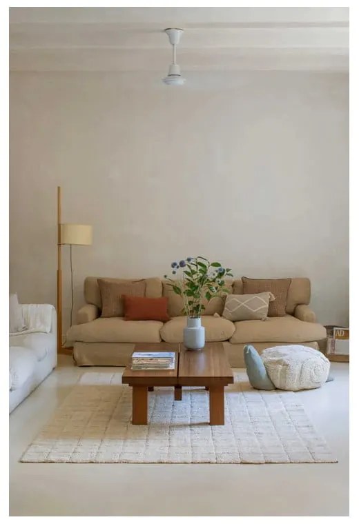 Krémszínű mosható kézi szövésű pamut szőnyeg 200x300 cm Mosaic – Lorena Canals