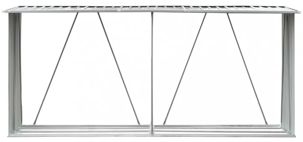 zöld horganyzott acél kerti tűzifatároló 330 x 84 x 152 cm