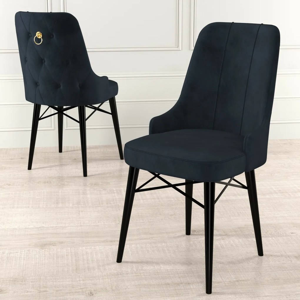 Pare Anthracite and Black étkezőszék szett, 4 db, 4 db