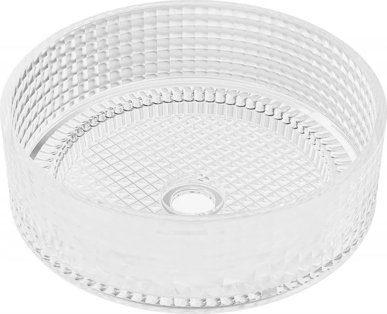 Mexen Lira üvegből készült asztali mosdókagyló 37 x 37 cm, átlátszó - 24053700