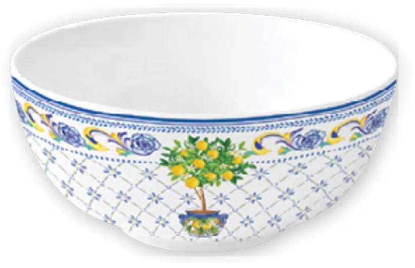 Mediterrán porcelán citromos tálka 15 cm Positano