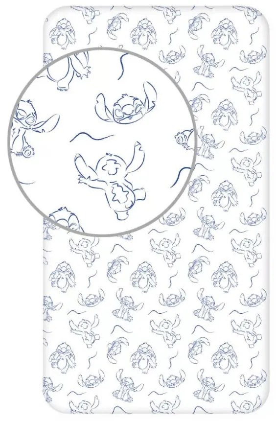 Disney Lilo és Stitch, A csillagkutya Stellar Waves gumis lepedő 90x200 cm
