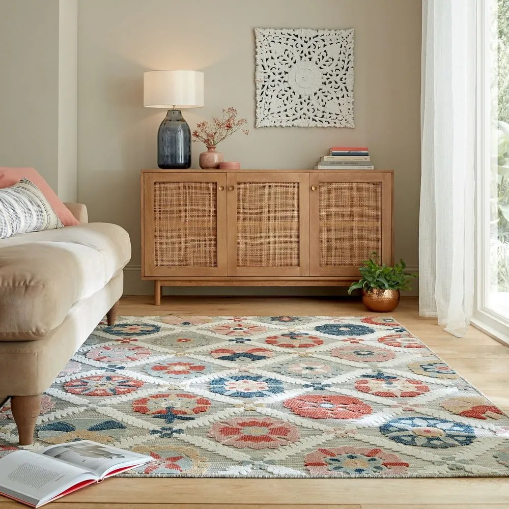 Szürke kültéri szőnyeg 170x120 cm Flora - Flair Rugs