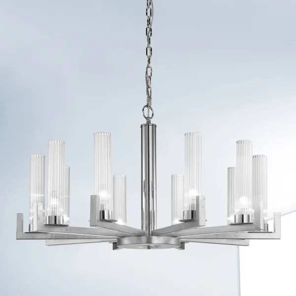 Kolarz 6009.81050 - Csillár láncon RAGGIO 10xE14/25W/230V ezüst