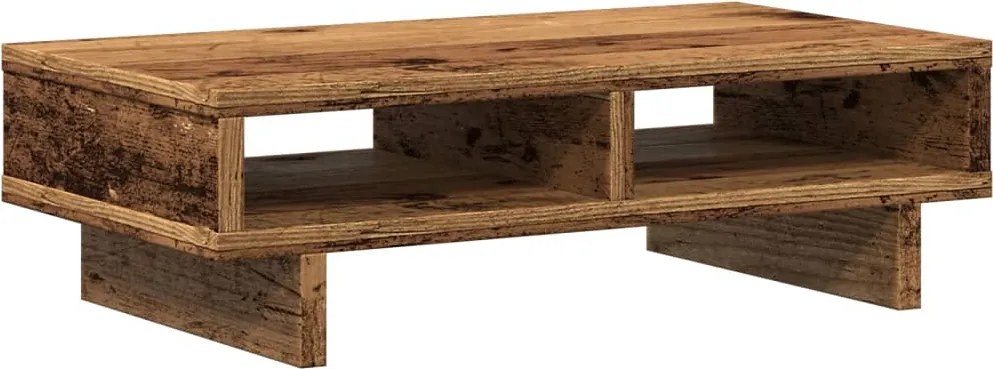 vidaXL antik fa színű szerelt fa monitorállvány 50 x 27 x 15 cm