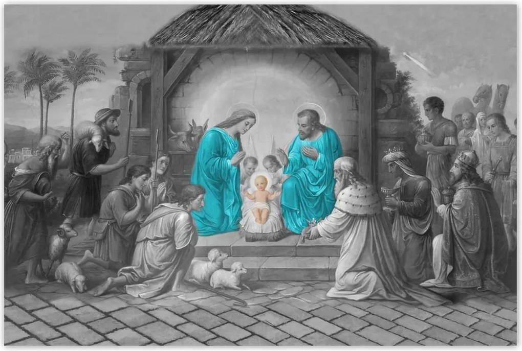 Poszterek 120x80 Szent család türkiz