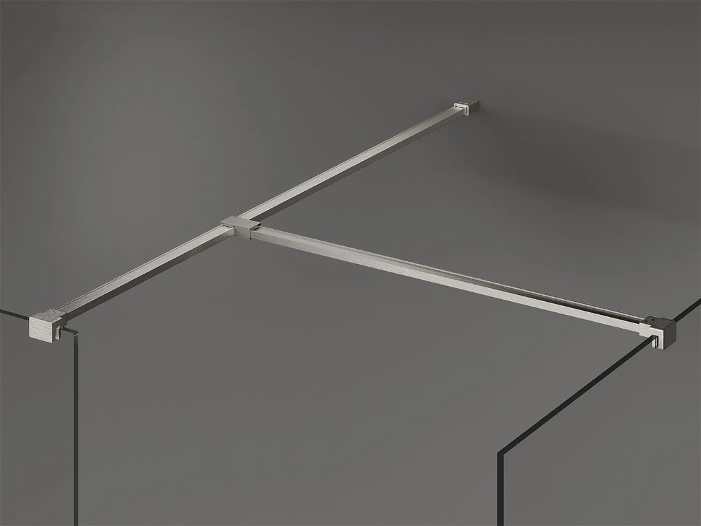 Mexen Kioto, 2 falas Walk-In zuhany paraván 160 x 95 cm, 8 mm átlátszó üveg, csiszolt acél profil, 800-160-202-97-00-095
