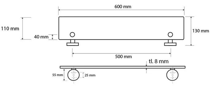 SAPHO XR610 X-Round üveg polc 60 x 13 cm