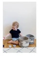 Bunny szürke pamut rendszerező, ø 16 cm - Kindsgut