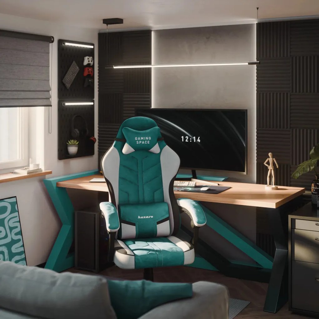 Force Gamer szék, forgó, ergonomikus, zöld