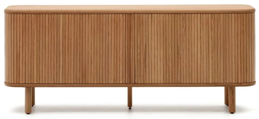Natúr színű komód tolóajtóval kőrisfa dekorral 180x75,5x40 cm Mailen – Kave Home