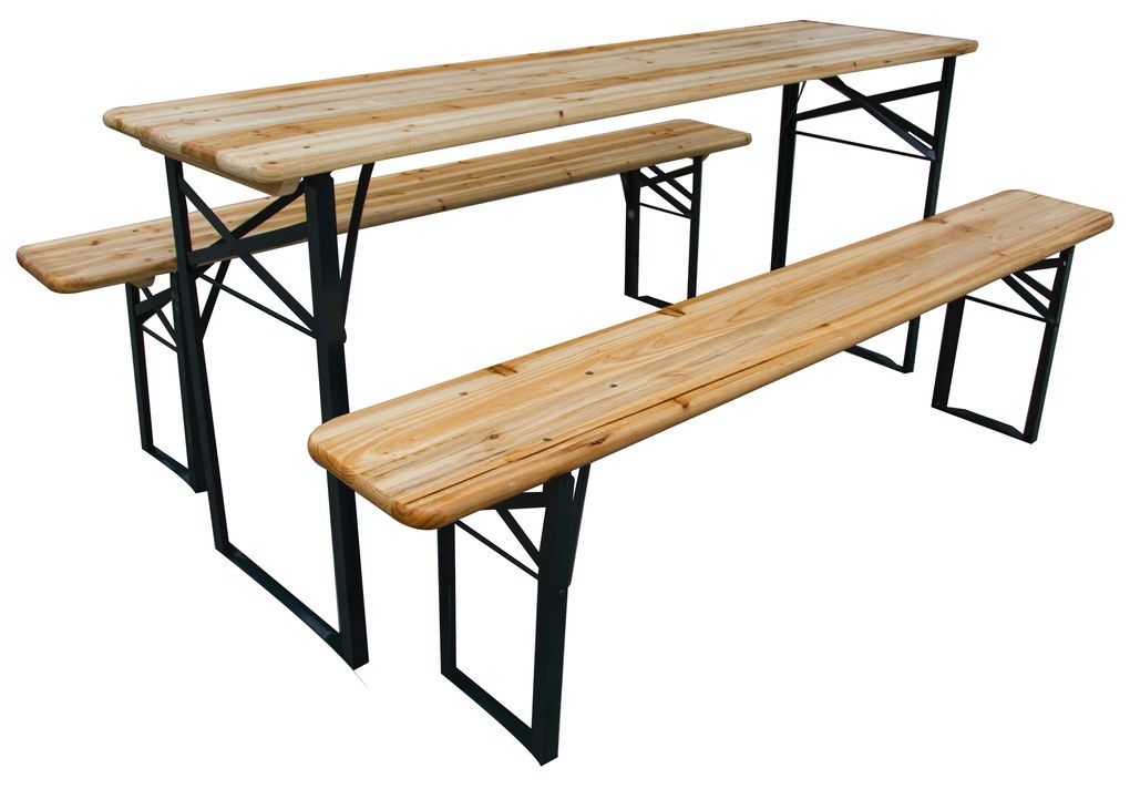 SÖRPAD GARNITÚRA ASZTAL 200X50X75CM ACÉL-FA, PAD 200CM X 25CM 45CM